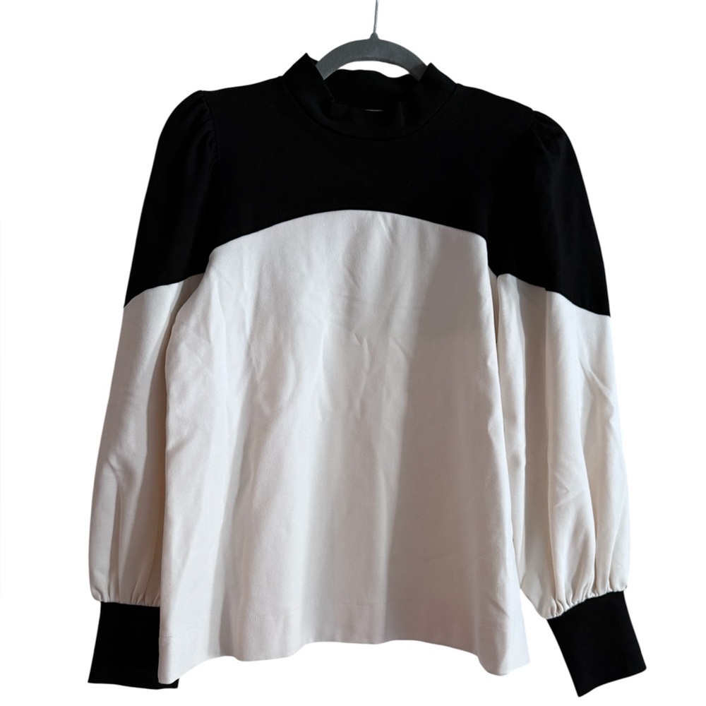 Anne Klein NYC Compression Color Blocked Mock Neck Top | NWT​​​